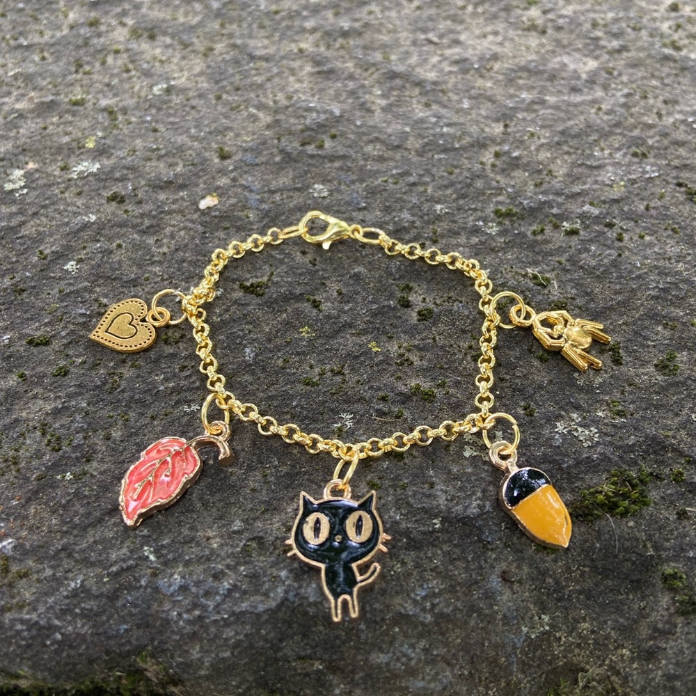 Gold Charm Bracelet - Handmade